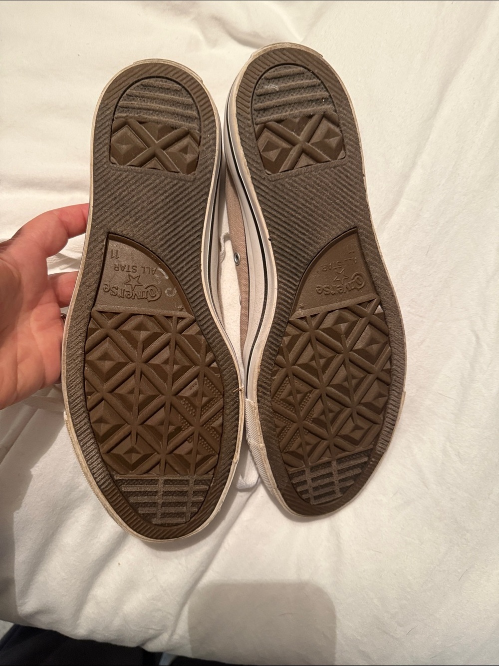 Converse Low Top Sneakers in Beige and White - Picture 5 of 5